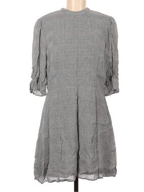 Reformation Gray Plaid Mini Dress